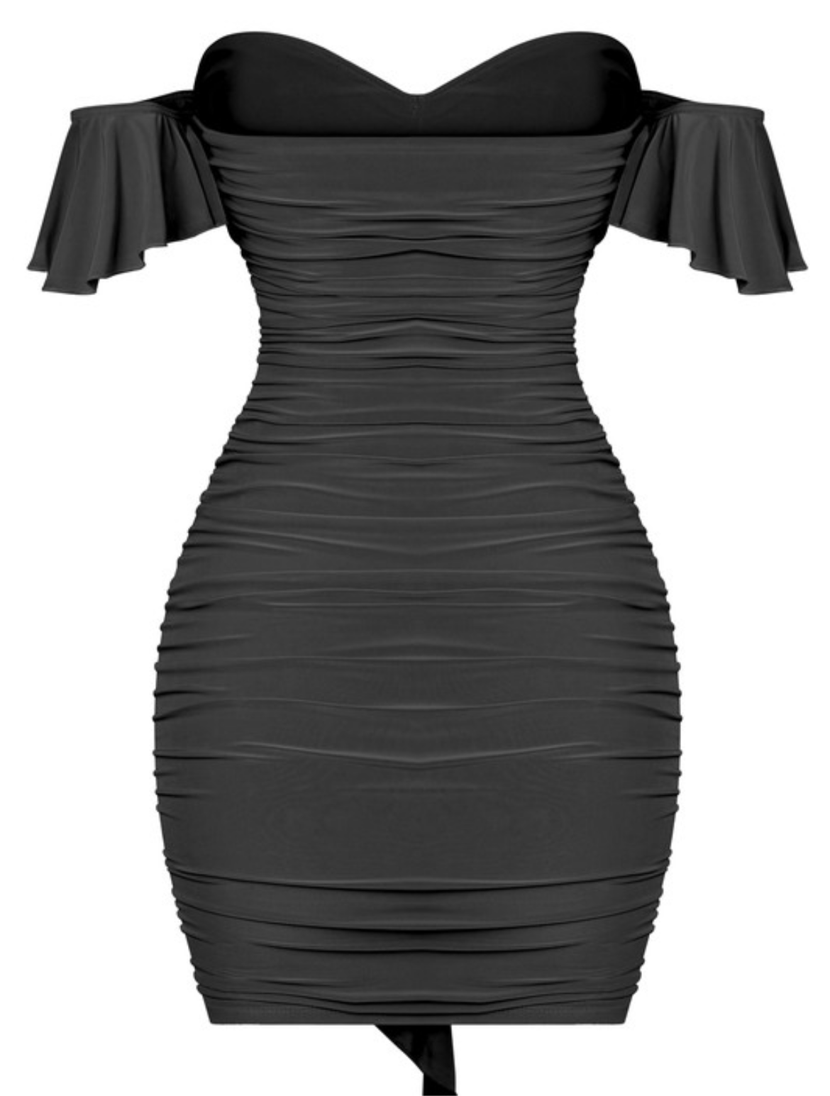 Black Ruffled Mini Dress